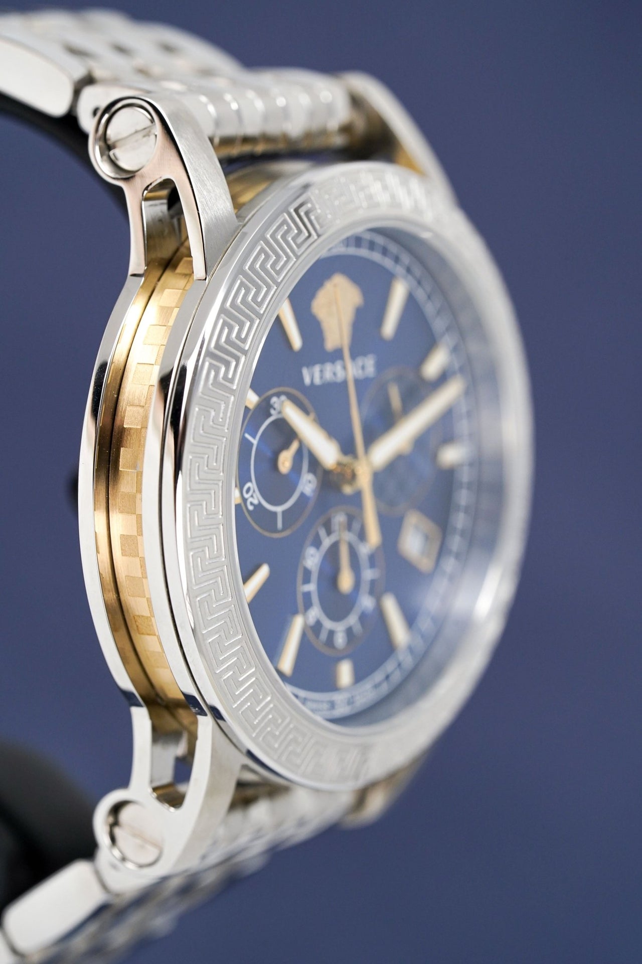  Shop Authentic Versace Sport Tech Chronograph Blue Dial Silver Steel Strap Watch for Men - VELT00219 - Luxxuri