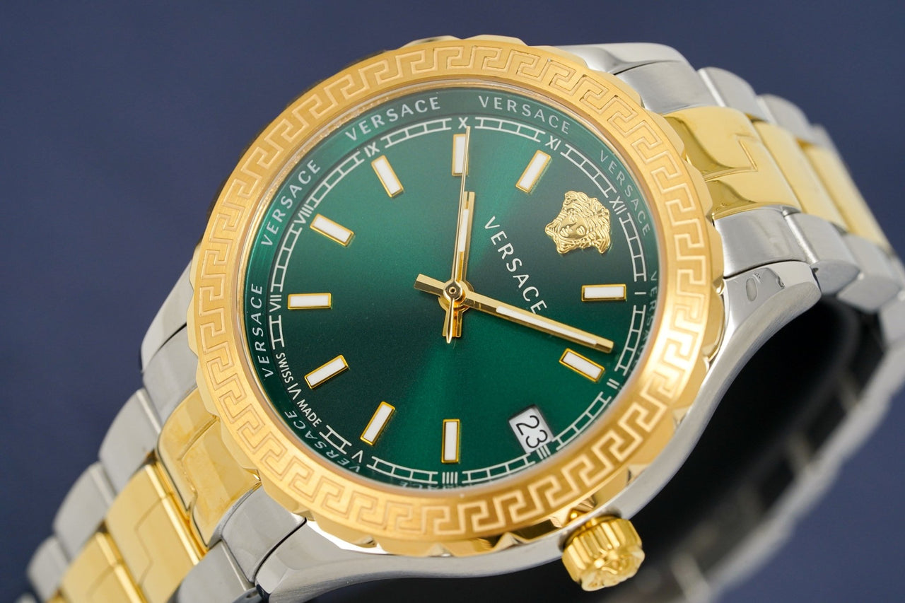  Shop Authentic Versace Hellenyium Green Dial Two Tone Steel Strap Watch for Women - V12050015 - Luxxuri