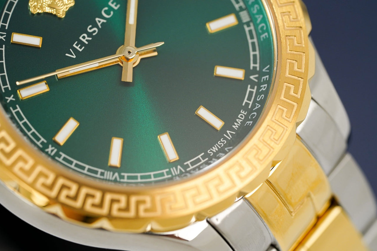  Shop Authentic Versace Hellenyium Green Dial Two Tone Steel Strap Watch for Women - V12050015 - Luxxuri