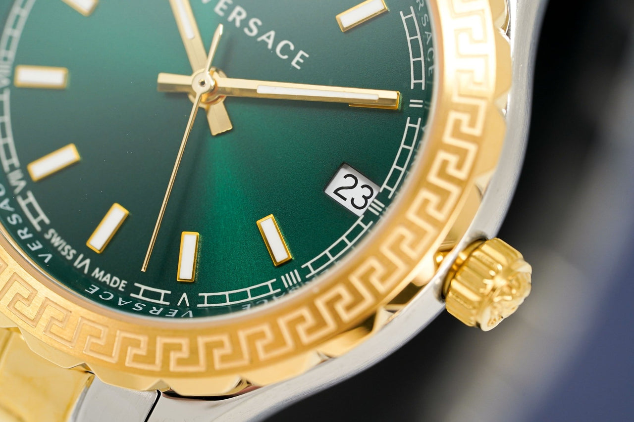  Shop Authentic Versace Hellenyium Green Dial Two Tone Steel Strap Watch for Women - V12050015 - Luxxuri