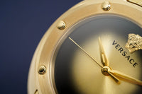  Shop Authentic Versace Shadov Quartz Gold Dial Gold Steel Strap Watch for Women - VEBM00618 - Luxxuri