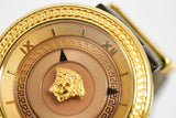  Shop Authentic Versace V Metal Icon Gold Dial Brown Strap Watch for Women - VLC130016 - Luxxuri