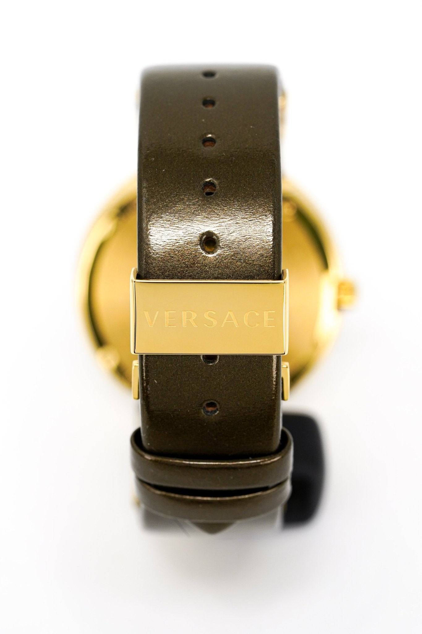  Shop Authentic Versace V Metal Icon Gold Dial Brown Strap Watch for Women - VLC130016 - Luxxuri