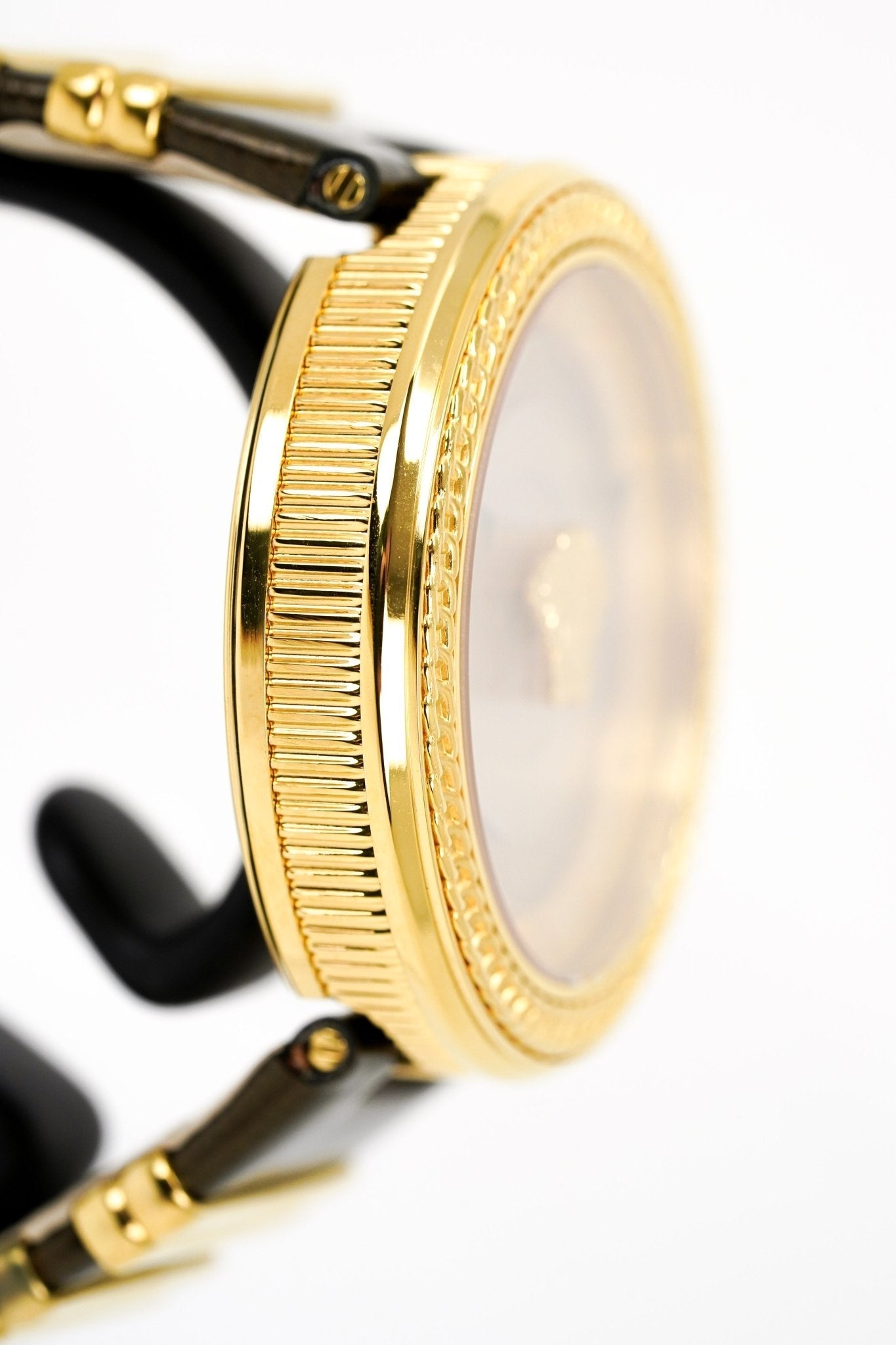  Shop Authentic Versace V Metal Icon Gold Dial Brown Strap Watch for Women - VLC130016 - Luxxuri