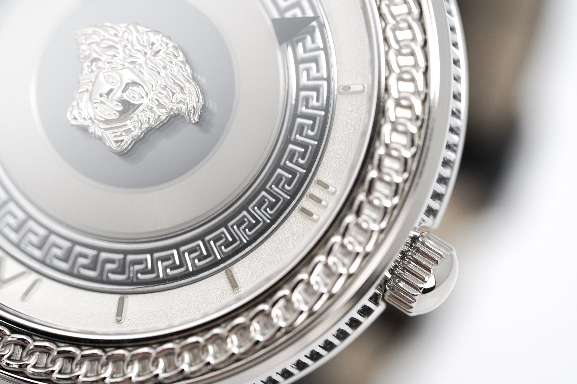  Shop Authentic Versace V Metal Icon Silver Dial Black & Silver Strap Watch for Women - VLC010014 - Luxxuri