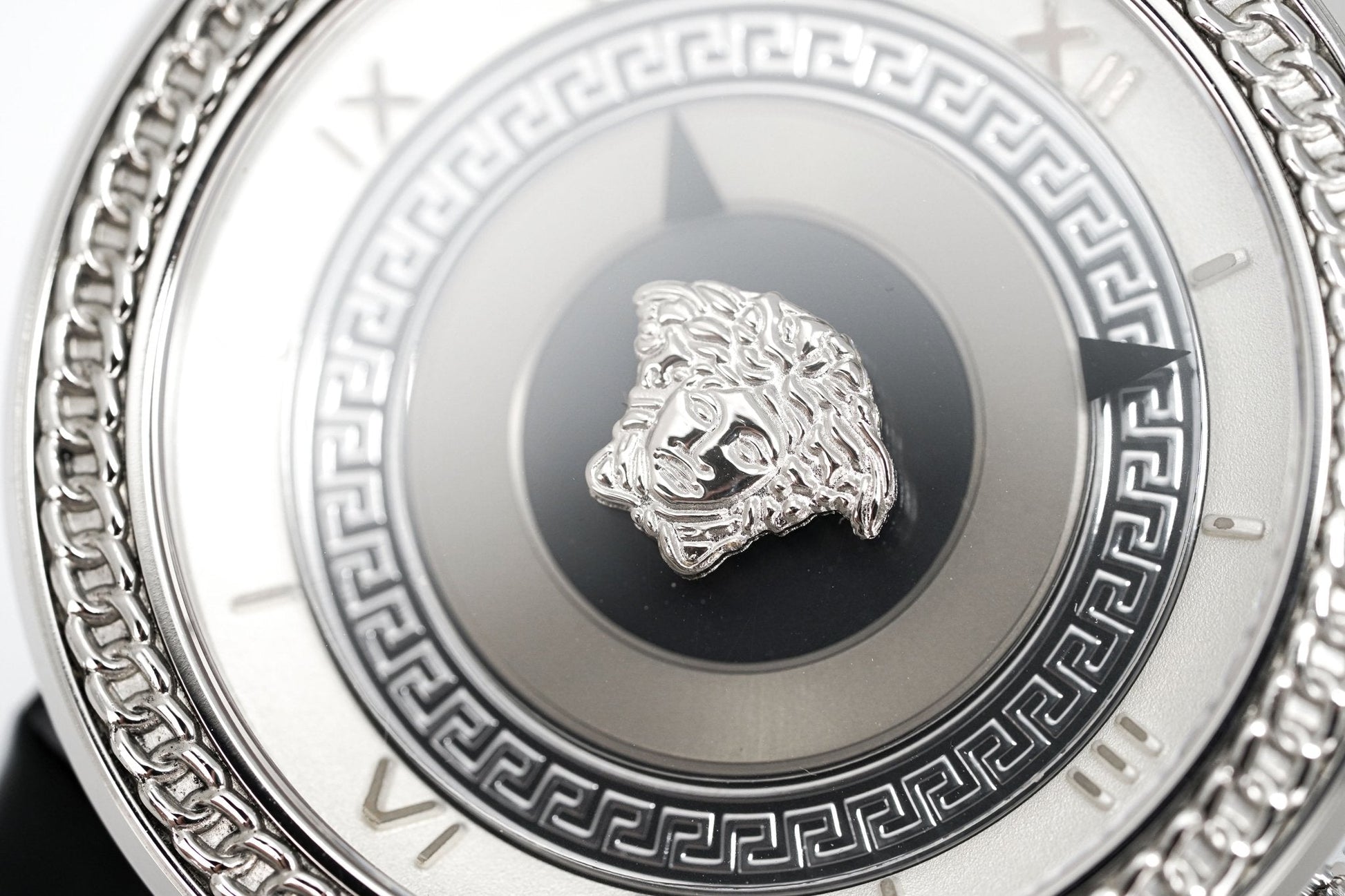  Shop Authentic Versace V Metal Icon Silver Dial Black & Silver Strap Watch for Women - VLC010014 - Luxxuri