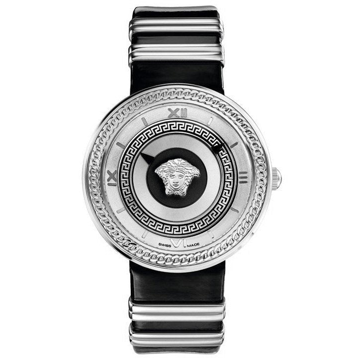  Shop Authentic Versace V Metal Icon Silver Dial Black & Silver Strap Watch for Women - VLC010014 - Luxxuri