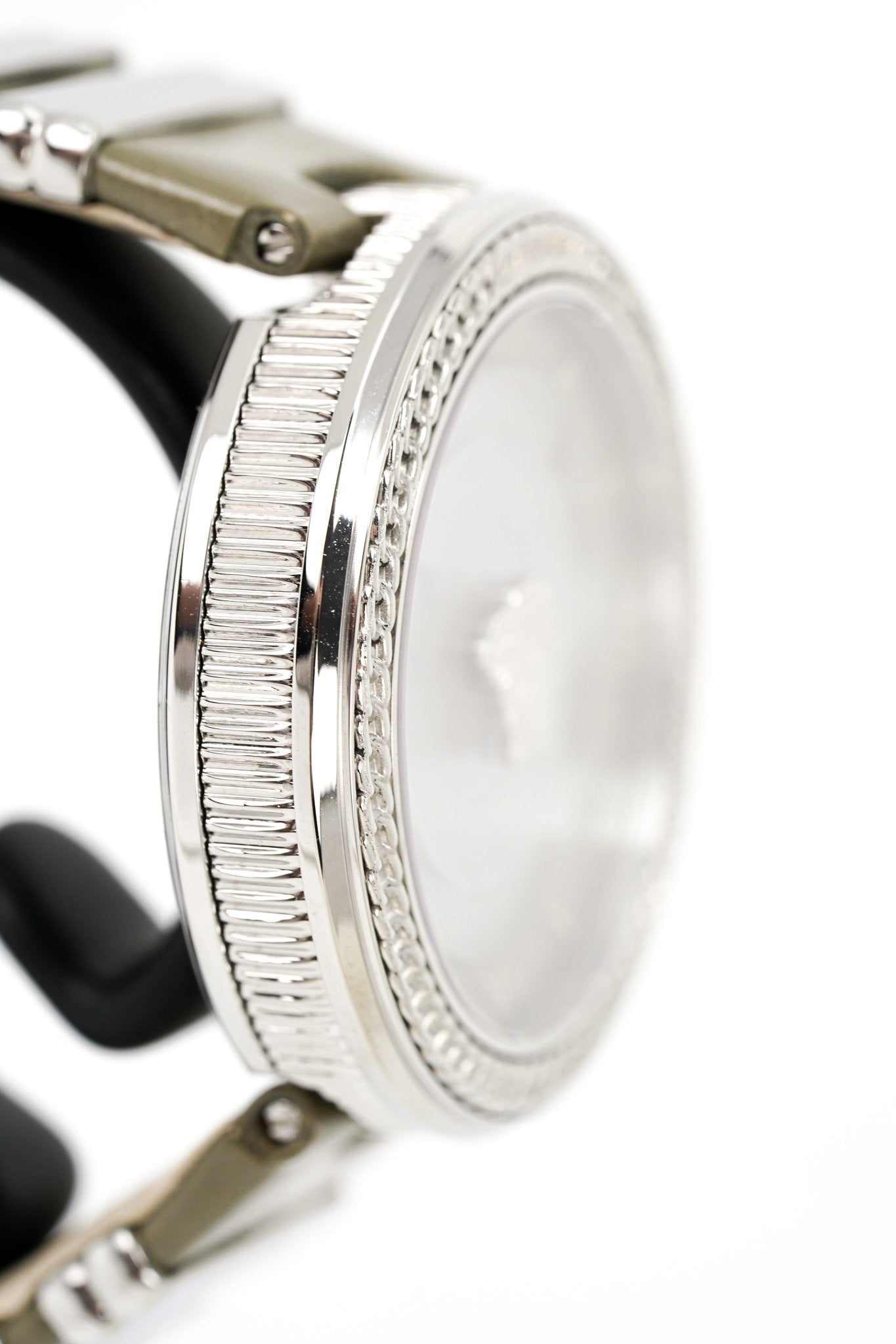  Shop Authentic Versace V Metal Icon Silver Dial Silver & Grey Strap Watch for Women - VLC120016 - Luxxuri