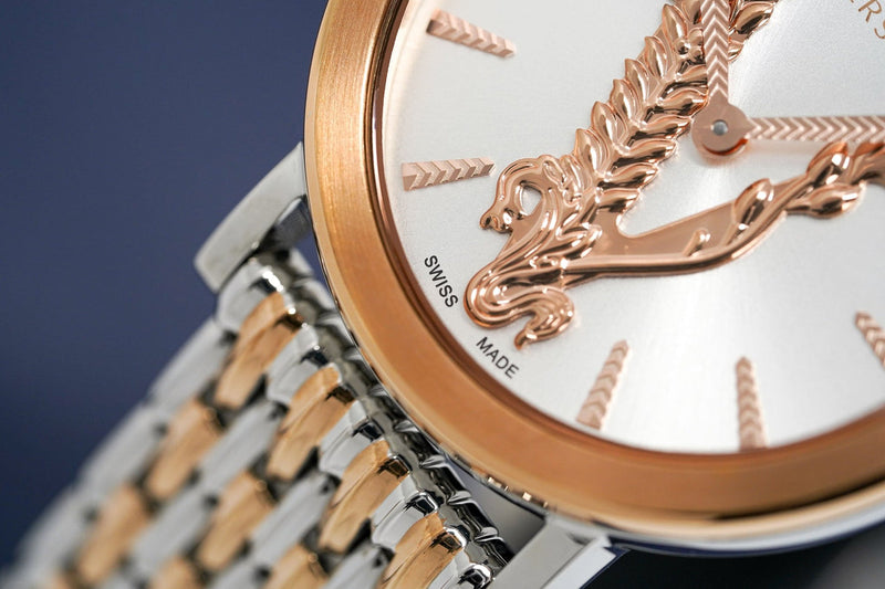  Shop Authentic Versace Virtus Quartz White Dial Two Tone Steel Strap Watch for Women - VEHC00519 - Luxxuri