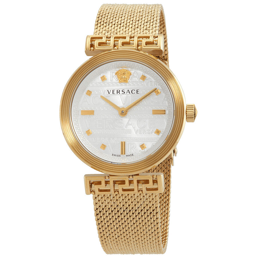  Shop Authentic Versace Meander Greca White Dial Gold Mesh Bracelet Watch for Women - VELW00820 - Luxxuri