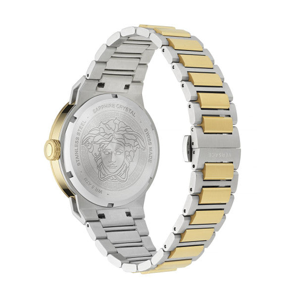  Shop Authentic Versace Greca Logo Moonphase Black Dial Two Tone Steel Strap Watch for Men - VE7G00223 - Luxxuri