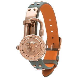  Shop Authentic Versace Medusa Lock Icon Quartz Beige Dial Green Leather Strap Watch for Women - VEDW00519 - Luxxuri