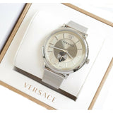  Shop Authentic Versace V-Circle Silver Dial Silver Mesh Bracelet Watch for Men - VBQ060017 - Luxxuri