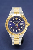  Shop Authentic Versace Hellenyium GMT Blue Dial Two Tone Steel Strap Watch for Men - V11060017 - Luxxuri