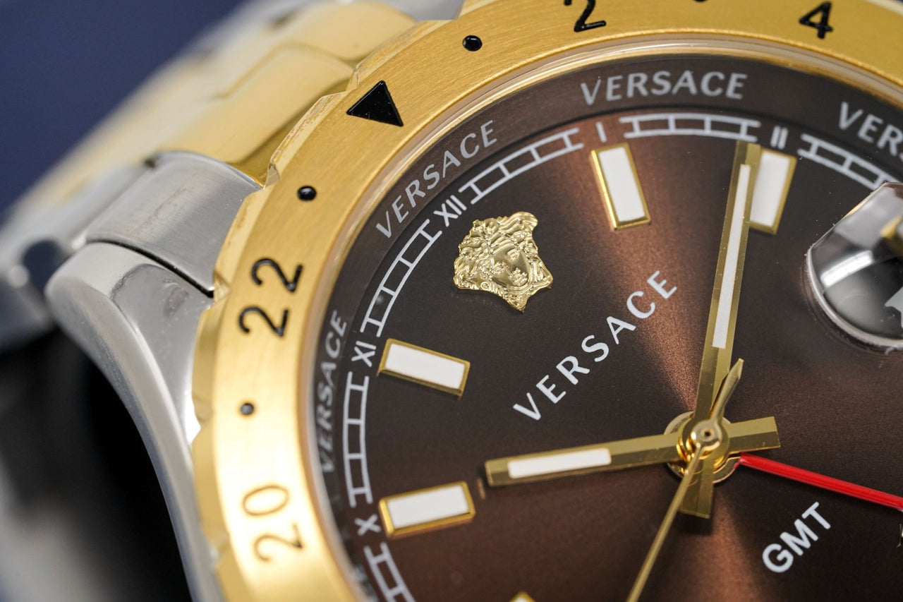  Shop Authentic Versace Hellenyium Quartz Brown Dial Two Tone Steel Strap Watch For Men - V11040015 - Luxxuri