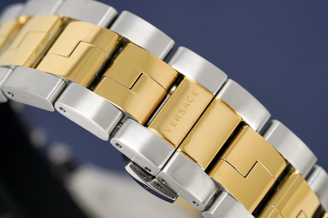  Shop Authentic Versace Hellenyium GMT Silver Dial Two Tone Steel Strap Watch for Men - V11030015 - Luxxuri