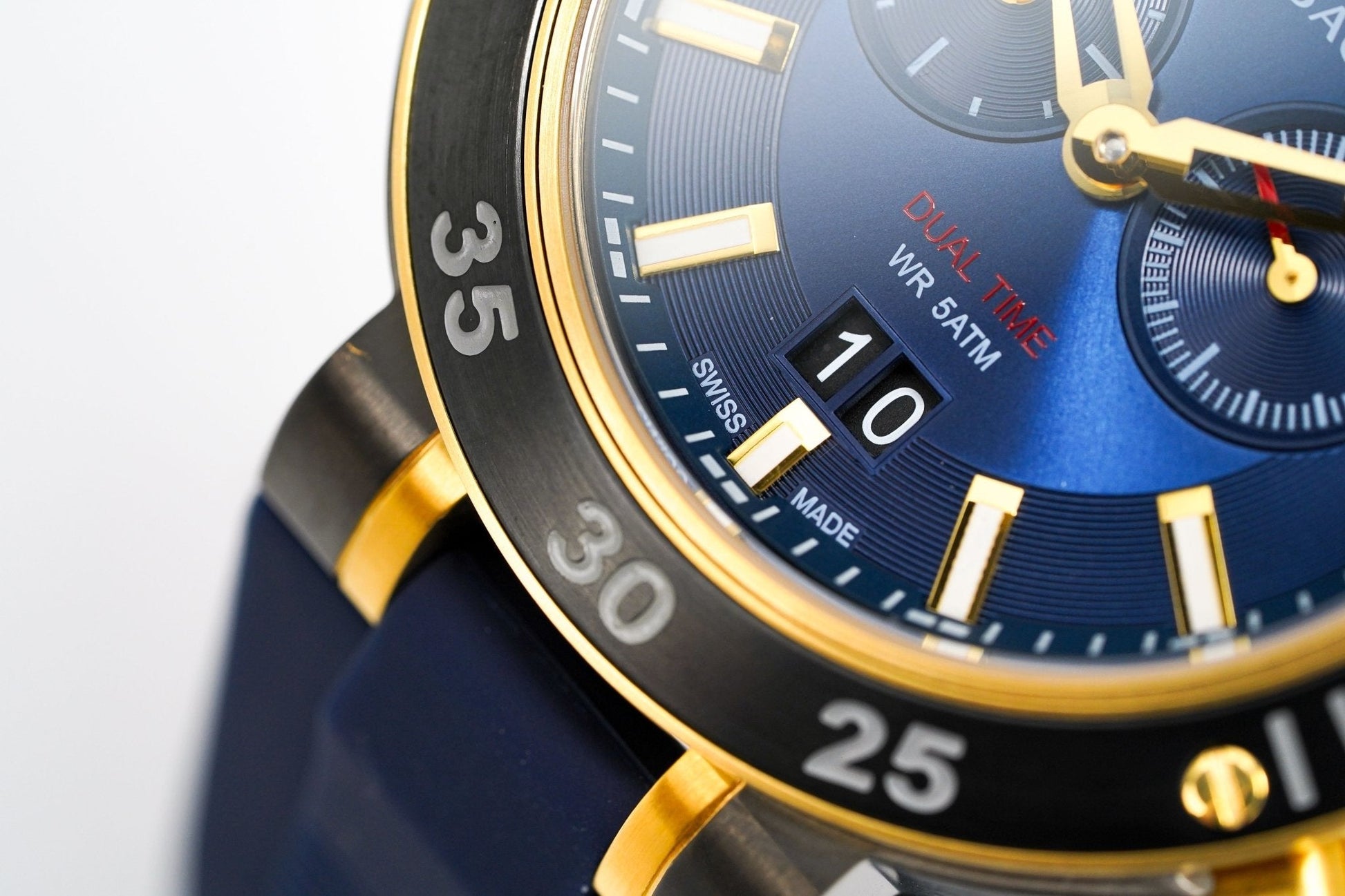  Shop Authentic Versace V Extreme Chronograph Blue & Gold Tone Dial Blue Rubber Strap Watch for Men - VCN010017 - Luxxuri