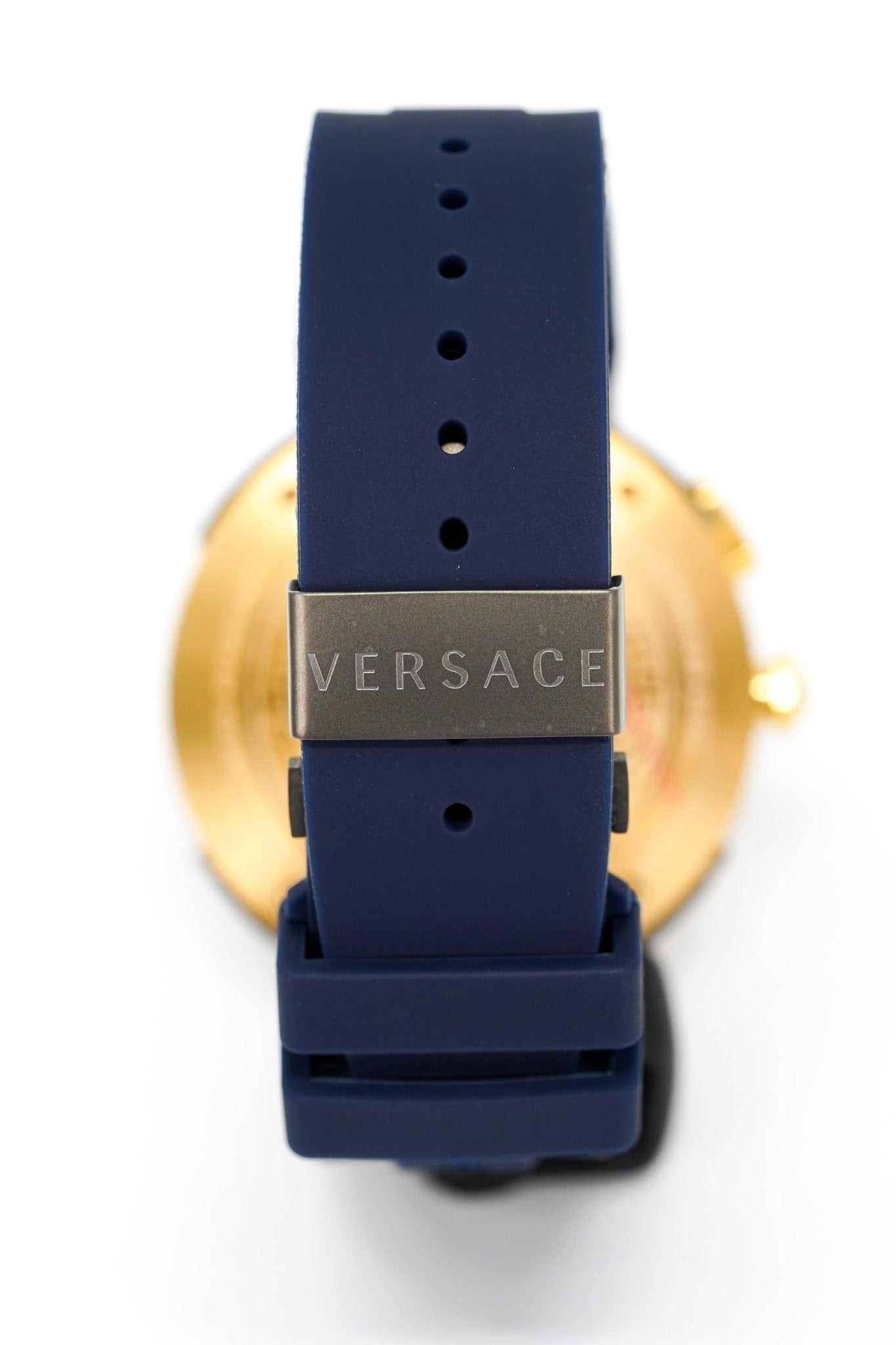  Shop Authentic Versace V Extreme Chronograph Blue & Gold Tone Dial Blue Rubber Strap Watch for Men - VCN010017 - Luxxuri