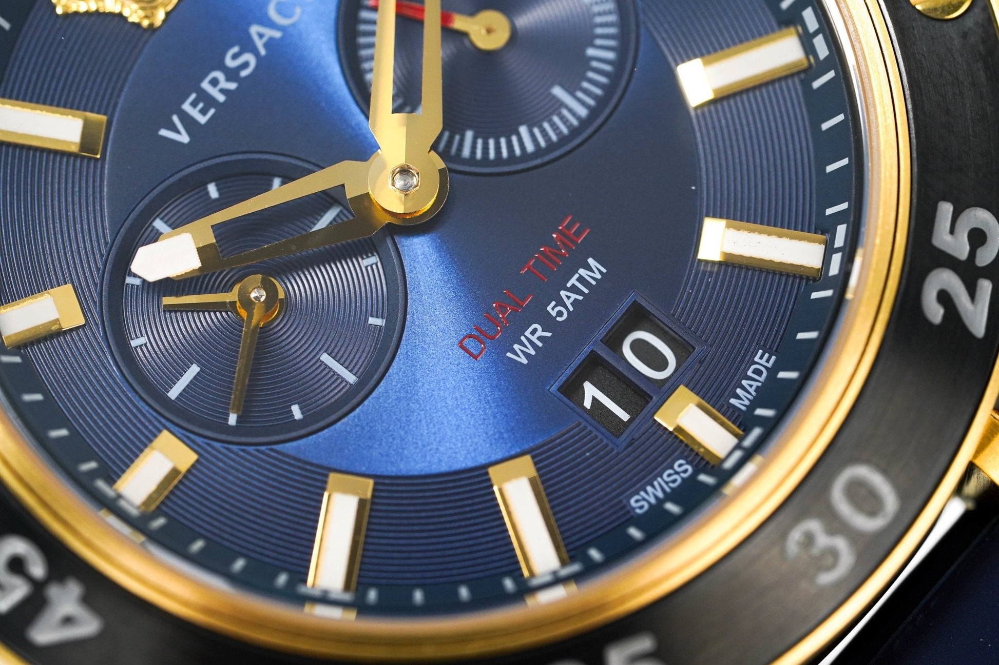  Shop Authentic Versace V Extreme Chronograph Blue & Gold Tone Dial Blue Rubber Strap Watch for Men - VCN010017 - Luxxuri