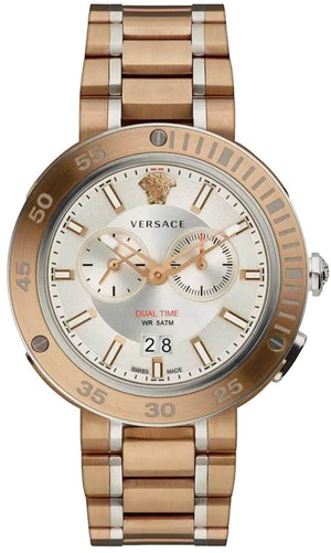  Shop Authentic Versace V Extreme Chronograph White Dial Rose Gold Stainless Steel Watch for Women - VCN050017 - Luxxuri