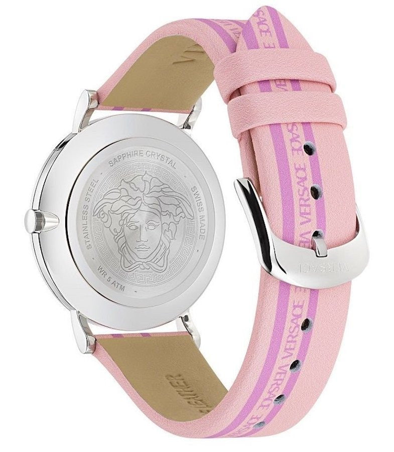  Shop Authentic Versace Palazzo Empire Pink Dial Pink Leather Strap Watch for Women - VCO030017 - Luxxuri