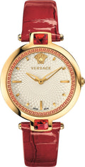  Shop Authentic Versace Crystal Gleam White Dial Red Leather Strap Watch For Women - VAN040016 - Luxxuri