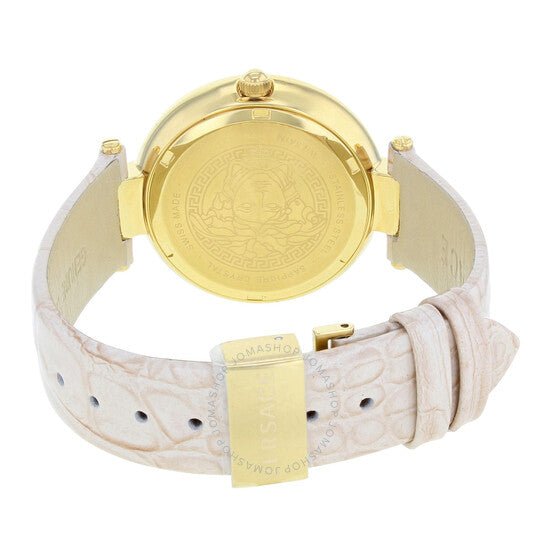  Shop Authentic Versace Olympo Quartz White Dial Beige Leather Strap Watch for Women - VAN050016 - Luxxuri