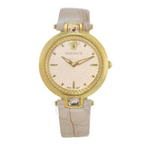  Shop Authentic Versace Olympo Quartz White Dial Beige Leather Strap Watch for Women - VAN050016 - Luxxuri