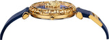  Shop Authentic Versace Palazzo Empire Greca Quartz Blue Dial Blue Leather Strap Watch for Women - VEDV00219 - Luxxuri