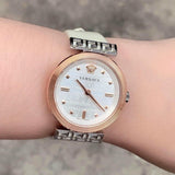  Shop Authentic Versace Greca White Dial White Leather Strap Watch for Women - VELW00120 - Luxxuri
