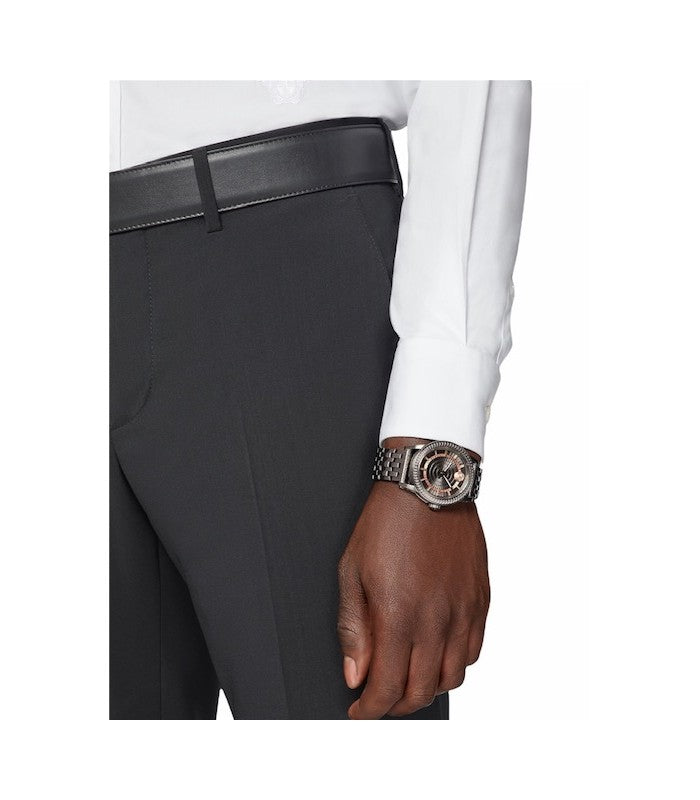 Shop Authentic Versace Viamond Quartz Black Dial Grey Steel Strap Watch For Men - VEPO00520 - Luxxuri