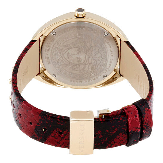  Shop Authentic Versace Shadov Quartz Red Dial Red Leather Strap Watch for Women - VEBM00918 - Luxxuri