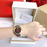  Shop Authentic Versace Shadov Quartz Red Dial Red Leather Strap Watch for Women - VEBM00918 - Luxxuri