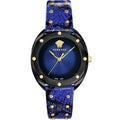  Shop Authentic Versace Shadov Quartz Black Dial Blue Leather Strap Watch for Men - VEBM00418 - Luxxuri