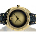  Shop Authentic Versace Shadov Gold Dial Green Leather Strap Watch For Women - VEBM01018 - Luxxuri