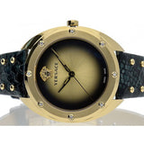  Shop Authentic Versace Shadov Gold Dial Green Leather Strap Watch For Women - VEBM01018 - Luxxuri