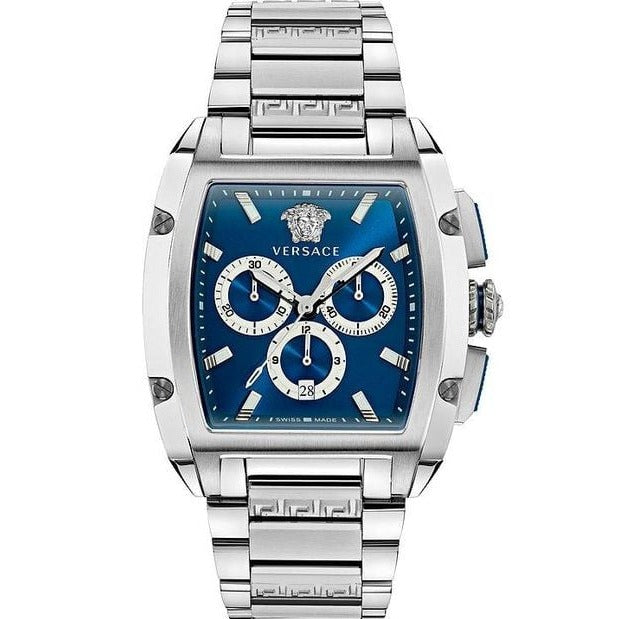  Shop Authentic Versace Dominus Chronograph Blue Dial Silver Steel Strap Watch For Men - VE6H00423 - Luxxuri