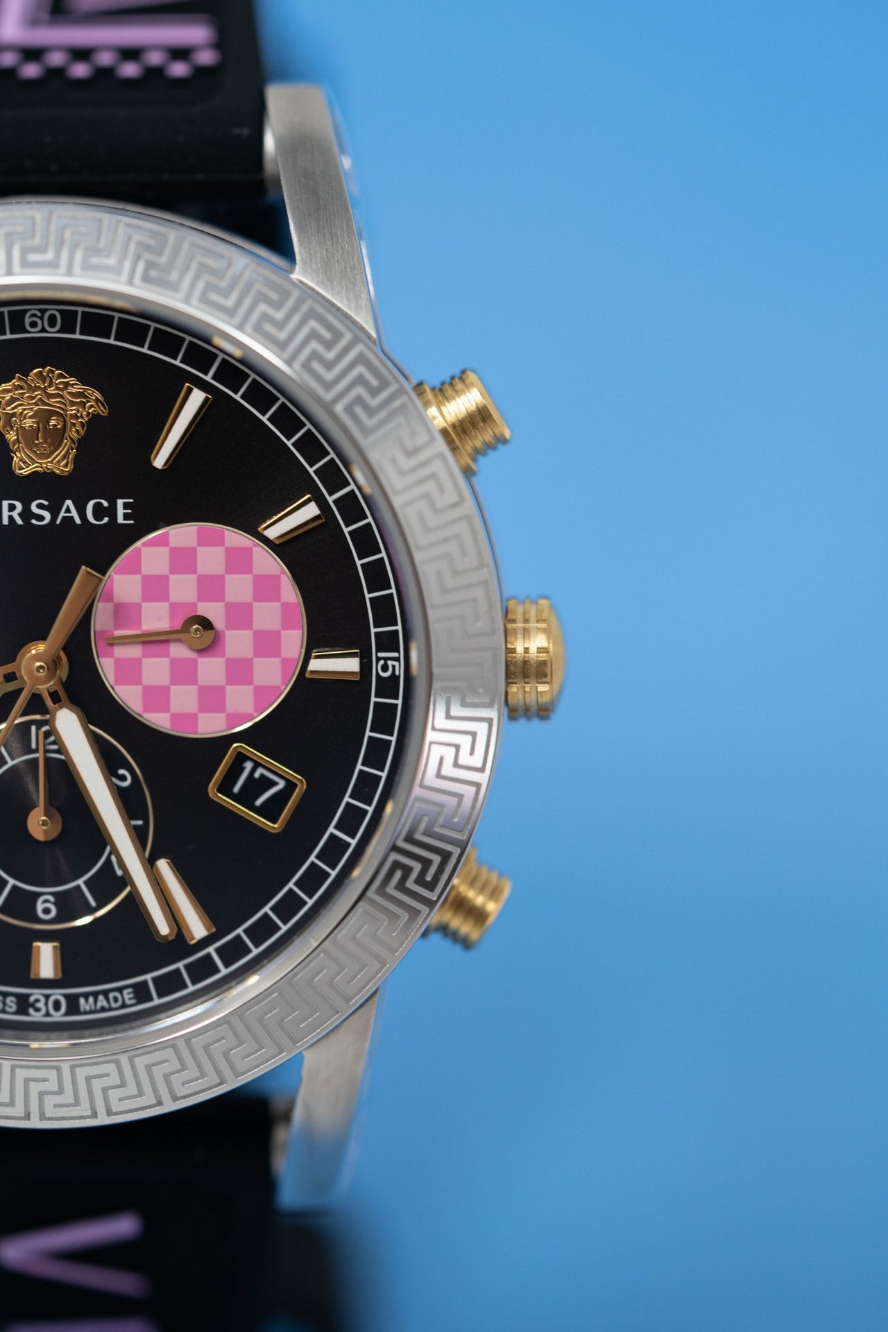  Shop Authentic Versace Sport Tech Chronograph Black Dial Black Rubber Strap Watch for Women - VELT00619 - Luxxuri