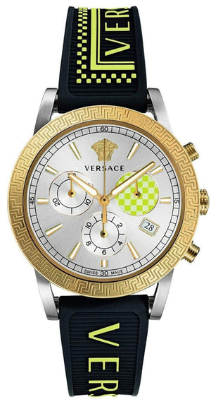  Shop Authentic Versace Sports Tech Chronograph Silver Dial Black Rubber Strap Watch for Women - VELT00519 - Luxxuri