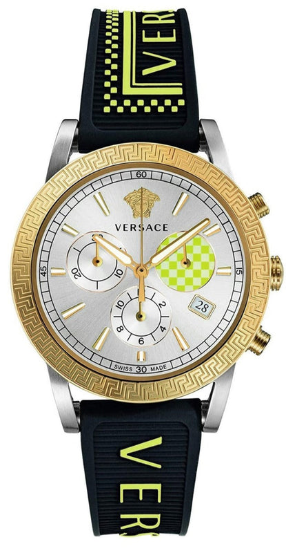  Shop Authentic Versace Sports Tech Chronograph Silver Dial Black Rubber Strap Watch for Women - VELT00519 - Luxxuri