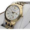  Shop Authentic Versace Univers Quartz White Dial Gold Steel Strap Watch for Men - VEBK00518 - Luxxuri