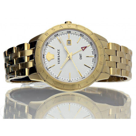  Shop Authentic Versace Univers Quartz White Dial Gold Steel Strap Watch for Men - VEBK00518 - Luxxuri