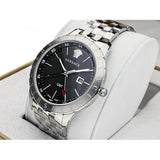  Shop Authentic Versace Univers Analog Black Dial Silver Steel Strap Watch for Men - VEBK00418 - Luxxuri