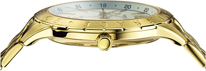  Shop Authentic Versace Univers Quartz White Dial Gold Steel Strap Watch for Men - VEBK00518 - Luxxuri