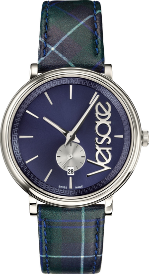  Shop Authentic Versace V-Circle The Clans Edition Blue Dial Blue & Green Leather Strap Watch for Women  - VEBQ00118 - Luxxuri