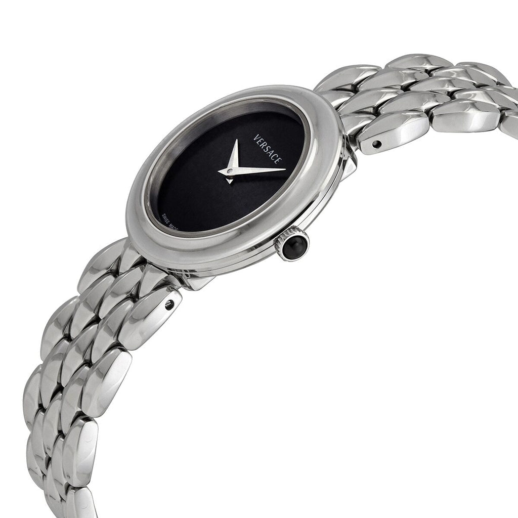 Shop Authentic Versace V-Flare Quartz Black Dial Silver Steel Strap Watch for Women - VEBN00618 - Luxxuri