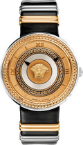  Shop Authentic Versace V Metal Icon Gold Dial Black & Silver & Gold Strap Watch for Women - VLC020014 - Luxxuri