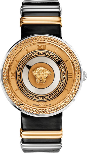  Shop Authentic Versace V Metal Icon Gold Dial Black & Silver & Gold Strap Watch for Women - VLC020014 - Luxxuri