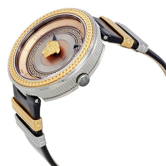  Shop Authentic Versace V Metal Icon Gold Dial Black & Silver & Gold Strap Watch for Women - VLC020014 - Luxxuri