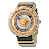  Shop Authentic Versace V Metal Icon Gold Dial Black & Silver & Gold Strap Watch for Women - VLC020014 - Luxxuri